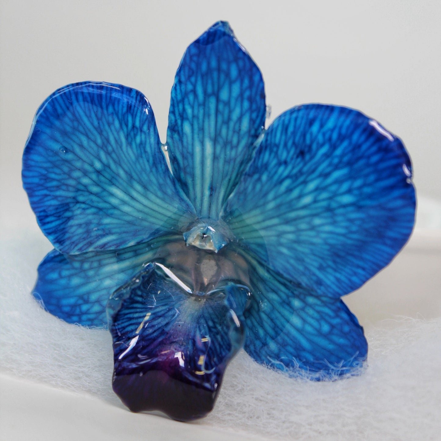 Real Flower Medium Blue/Purple Dendrobium Orchid Necklace